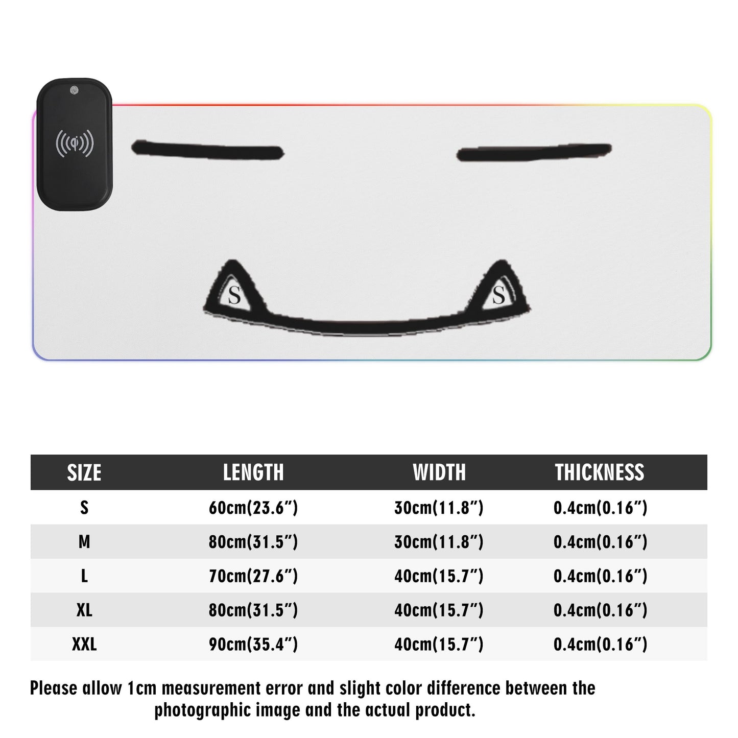 Wireless Charging Rubber RGB Desk Pad Gaming Led Mouse Pad