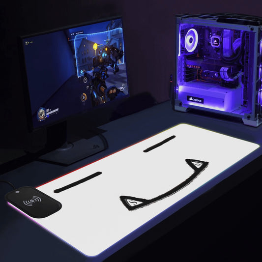 Wireless Charging Rubber RGB Desk Pad Gaming Led Mouse Pad